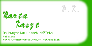 marta kaszt business card
